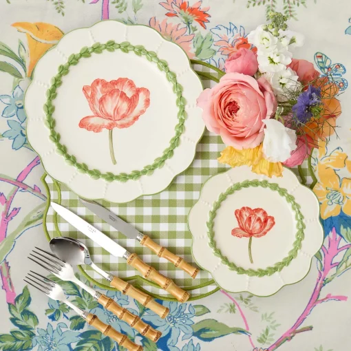 Mrs. Alice Green Laurel Tulip Dinner & Starter Plates (Set of 8)< Summer Crockery | Crockery Sets