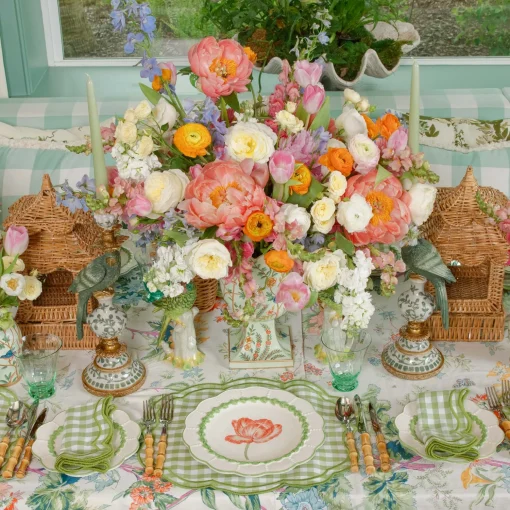 Mrs. Alice Green Laurel Tulip Dinner & Starter Plates (Set of 8)< Summer Crockery | Crockery Sets