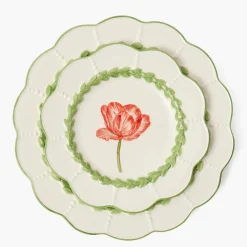 Mrs. Alice Green Laurel Tulip Dinner & Starter Plates (Set of 8)< Summer Crockery | Crockery Sets
