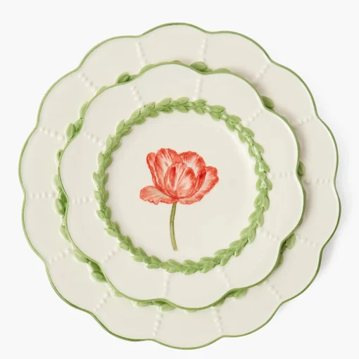 Mrs. Alice Green Laurel Tulip Dinner & Starter Plates (Set of 8)< Summer Crockery | Crockery Sets