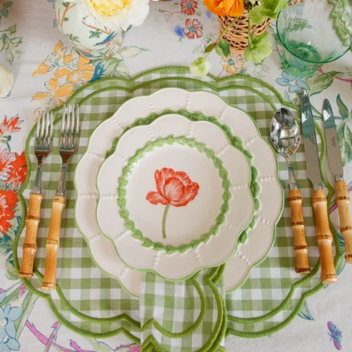 Mrs. Alice Green Laurel Tulip Dinner & Starter Plates (Set of 8)< Summer Crockery | Crockery Sets