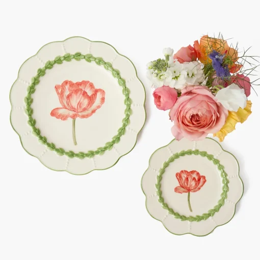 Mrs. Alice Green Laurel Tulip Starter Plate< Summer Crockery | Starter Plates