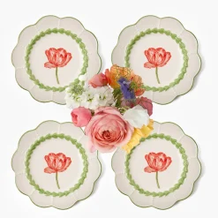 Mrs. Alice Green Laurel Tulip Starter Plates (Set of 4)< Summer Crockery | Starter Plates