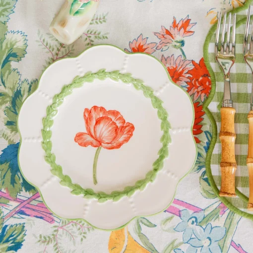 Mrs. Alice Green Laurel Tulip Starter Plates (Set of 4)< Summer Crockery | Starter Plates