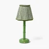 Mrs. Alice Green Leonora Lacquer Rechargeable Lamp with Olive Lotus Shade (18cm)< Rechargeable Table Lamps