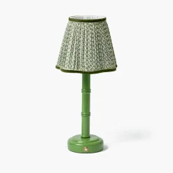 Mrs. Alice Green Leonora Lacquer Rechargeable Lamp with Olive Lotus Shade (18cm)< Rechargeable Table Lamps
