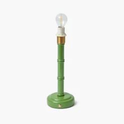 Mrs. Alice Green Leonora Lacquer Rechargeable Lamp with Green Frilled Silk Shade (18cm)< Rechargeable Table Lamps