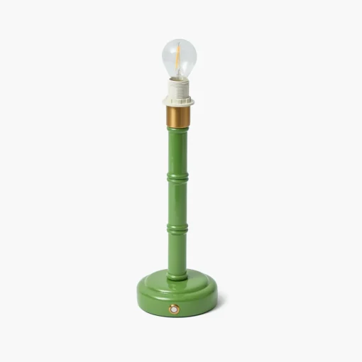 Mrs. Alice Green Leonora Lacquer Rechargeable Lamp with Green Frilled Silk Shade (18cm)< Rechargeable Table Lamps