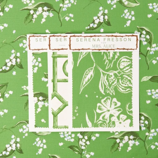 Mrs. Alice Green Lily of the Valley Fabric< Serena Fresson Fabrics
