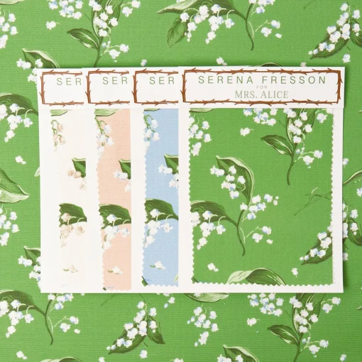 Mrs. Alice Green Lily of the Valley Fabric< Serena Fresson Fabrics