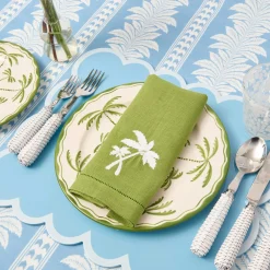 Mrs. Alice Green Linen Palm Tree Napkins (Set of 4)< Summer Table Linen | Napkins
