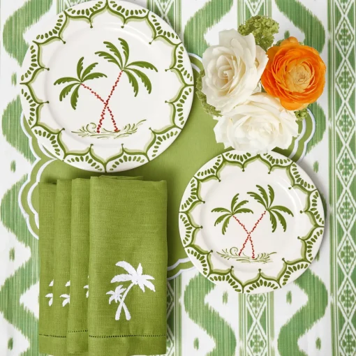 Mrs. Alice Green Linen Palm Tree Napkins (Set of 4)< Summer Table Linen | Napkins