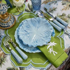 Mrs. Alice Green Linen Palm Tree Napkins (Set of 4)< Summer Table Linen | Napkins
