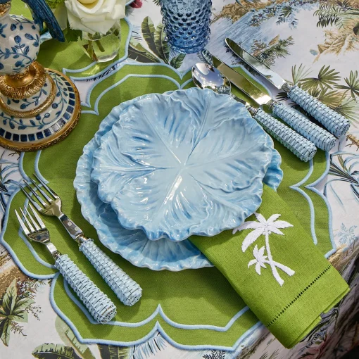 Mrs. Alice Green Linen Palm Tree Napkins (Set of 4)< Summer Table Linen | Napkins