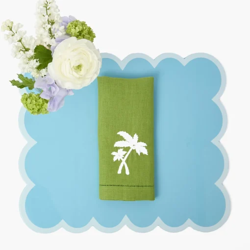 Mrs. Alice Green Linen Palm Tree Napkins (Set of 4)< Summer Table Linen | Napkins
