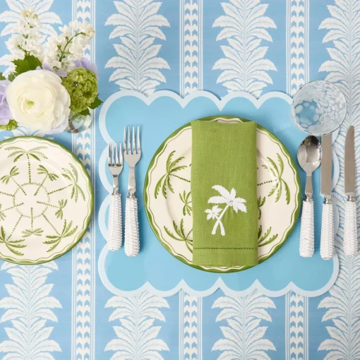 Mrs. Alice Green Linen Palm Tree Napkins (Set of 4)< Summer Table Linen | Napkins
