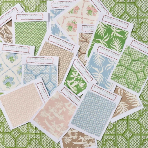 Mrs. Alice Green Lotus Flower Fabric< Serena Fresson Fabrics