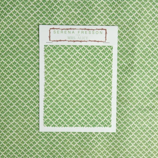 Mrs. Alice Green Lotus Flower Fabric< Serena Fresson Fabrics
