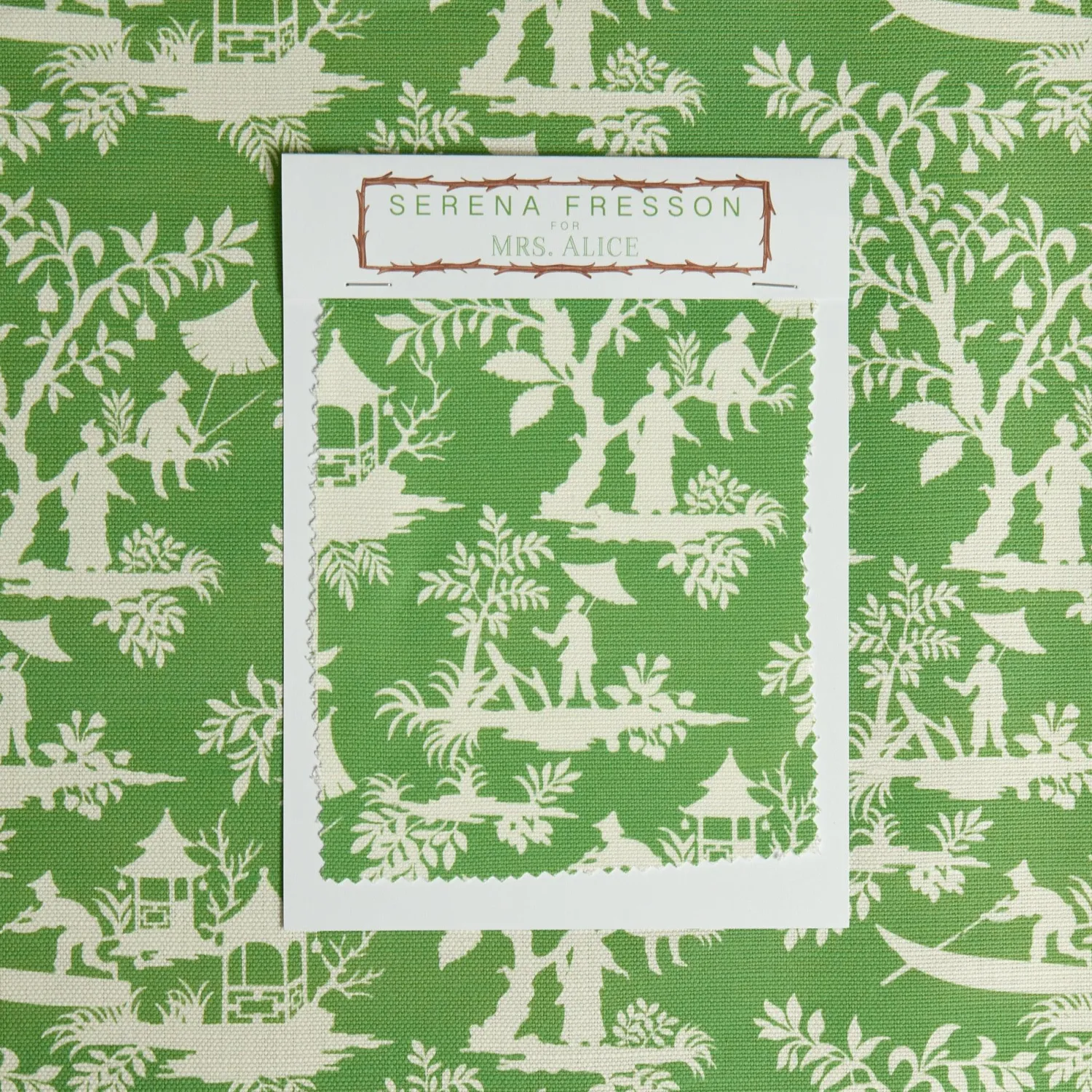 Mrs. Alice Green Pagoda Garden Fabric< Serena Fresson Fabrics