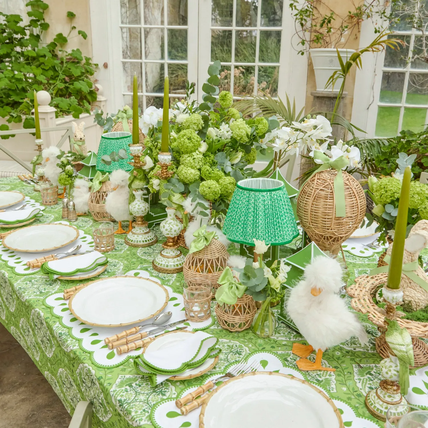 Mrs. Alice Green Parrot Candle Holder (Pair)< Summer Candleware | Candle Holders