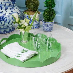 Mrs. Alice Green Scalloped Lacquer Round Tray< Trays | For Her