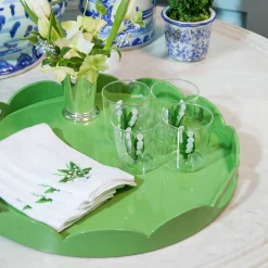 Mrs. Alice Green Scalloped Lacquer Round Tray< Trays | For Her