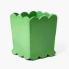 Mrs. Alice Green Scalloped Lacquer Waste Paper Bin< For Her | For Him