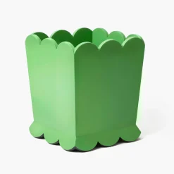 Mrs. Alice Green Scalloped Lacquer Waste Paper Bin< For Her | For Him