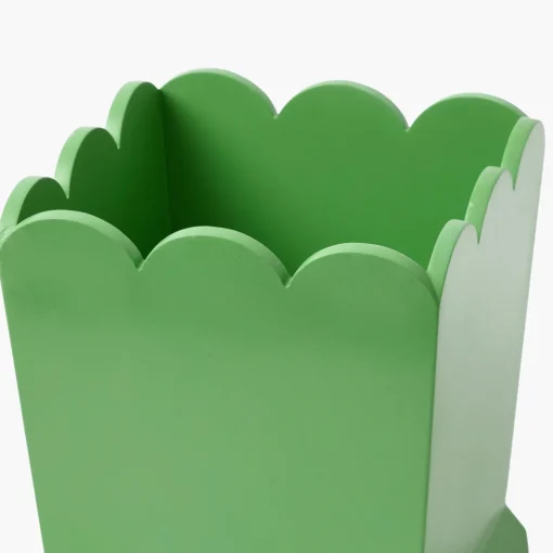Mrs. Alice Green Scalloped Lacquer Waste Paper Bin< For Her | For Him