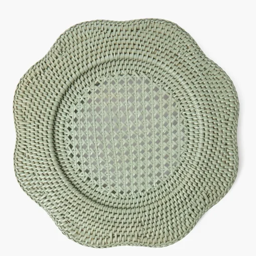 Mrs. Alice Green Scalloped Rattan Charger Plates (Set of 4)< Summer Table Linen | Placemats
