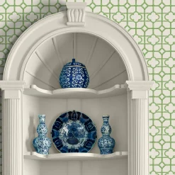 Mrs. Alice Green Shaded Bamboo Wallpaper< Serena Fresson Wallpapers