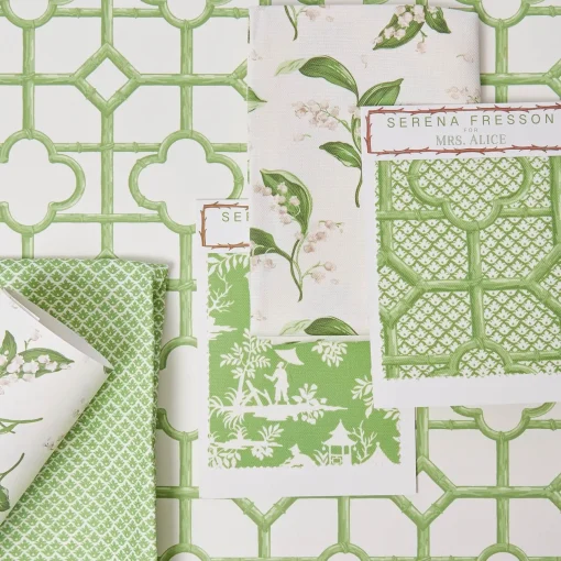 Mrs. Alice Green Shaded Bamboo Wallpaper< Serena Fresson Wallpapers