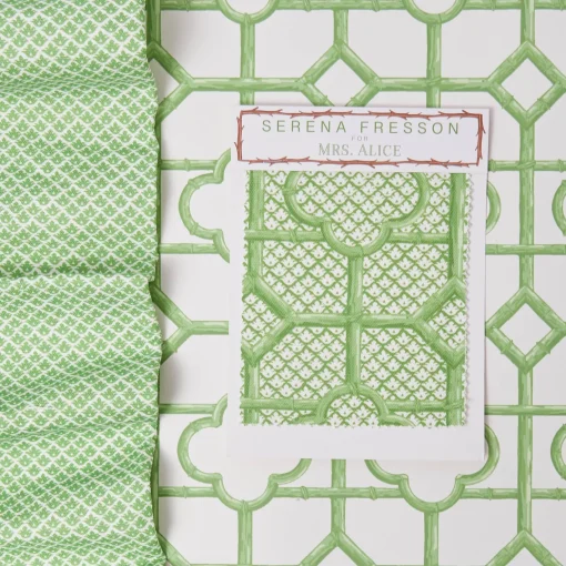 Mrs. Alice Green Shaded Bamboo Wallpaper< Serena Fresson Wallpapers