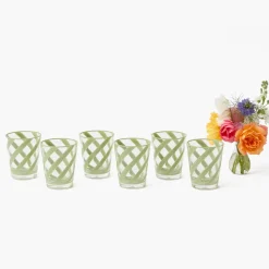 Mrs. Alice Green Swirl Outdoor Glasses (Set of 6)< Summer Glassware | Glasses