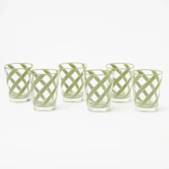 Mrs. Alice Green Swirl Outdoor Glasses (Set of 6)< Summer Glassware | Glasses