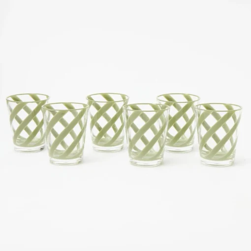 Mrs. Alice Green Swirl Outdoor Glasses (Set of 6)< Summer Glassware | Glasses