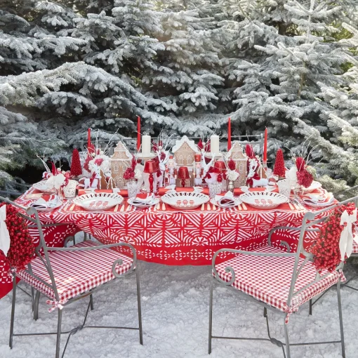 Mrs. Alice Gretel Applique Red Tablecloth< Tablecloths