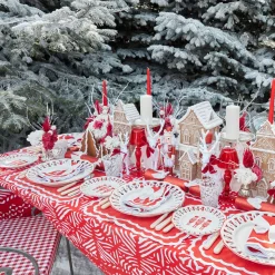 Mrs. Alice Gretel Applique Red Tablecloth< Tablecloths