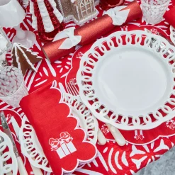 Mrs. Alice Gretel Applique Red Tablecloth< Tablecloths