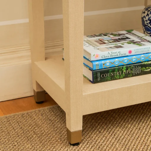 Mrs. Alice Gwendolyn Grasscloth Console Table< Furniture