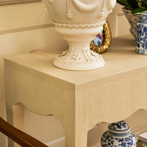 Mrs. Alice Gwendolyn Grasscloth Console Table< Furniture