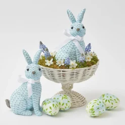 Mrs. Alice Hand Painted Green & Blue Pastel Eggs (Set of 4)< Spring Decorations