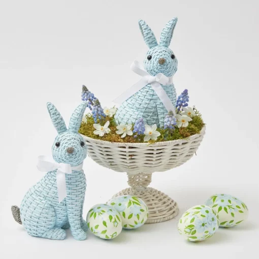 Mrs. Alice Hand Painted Green & Blue Pastel Eggs (Set of 4)< Spring Decorations