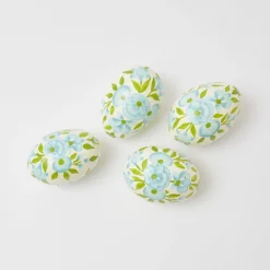 Mrs. Alice Hand Painted Green & Blue Pastel Eggs (Set of 4)< Spring Decorations