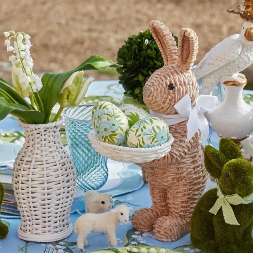 Mrs. Alice Hand Painted Green & Blue Pastel Eggs (Set of 4)< Spring Decorations