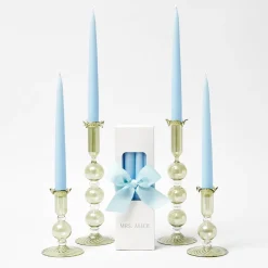 Mrs. Alice Handmade Ice Blue Candles (Set of 8)< Summer Candleware | Candles