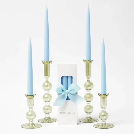 Mrs. Alice Handmade Ice Blue Candles (Set of 8)< Summer Candleware | Candles