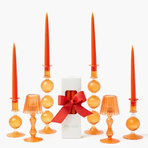 Mrs. Alice Handmade Orange Candles (Set of 8)< Summer Candleware | Candles