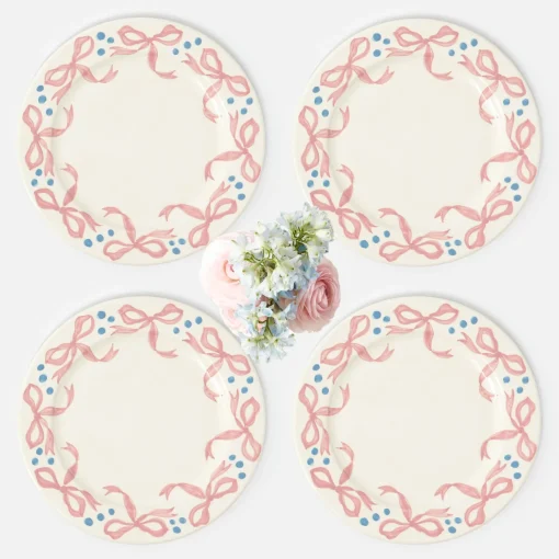 Mrs. Alice Harley's Bow Dinner Plates (Set of 4)< Dinner Plates | Crockery Sets