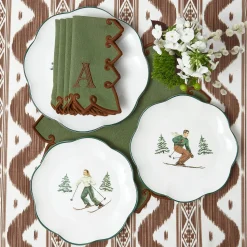 Mrs. Alice Heidi & Hans Skier Dinner Plate  (Set of 4)< Dinner Plates | Crockery Sets